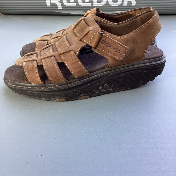 Skechers NWOT Shape Ups Fisherman Sandals Womens Size 8 Brown Leather - Picture 4 of 13